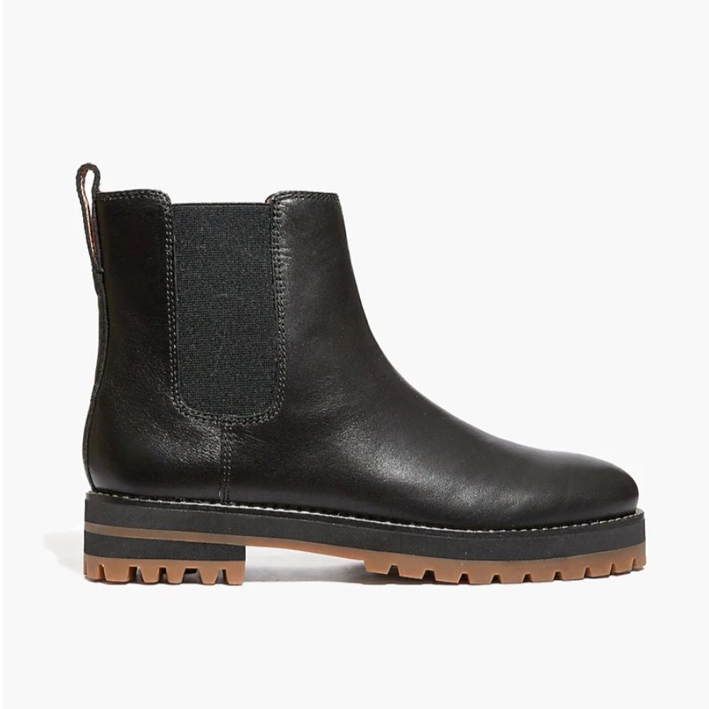 Ivy Lugsole Chelsea Leather Boots Black Size 7.5